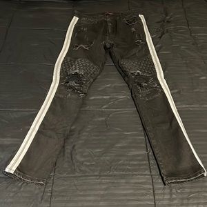 Men embellish jeans